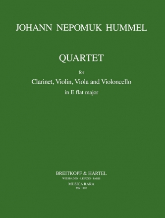 Quartett Es-Dur fr Klarinette und Streichtrio Partitur und Stimmen