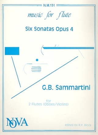 6 Sonatas op.4 for 2 flutes (oboes, violin) without bass