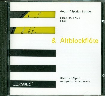 Sonate op.1 Nr.2 g-Moll fr Altblockflte und Klavier CD Korrepetition in 3 Tempi