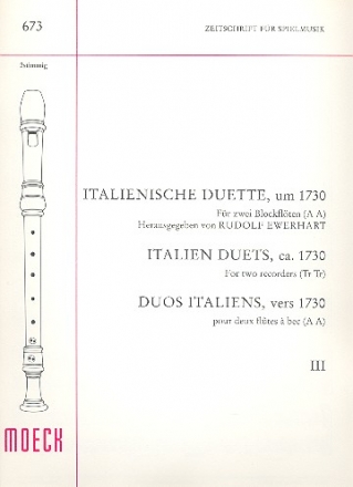 Italienische Duette Band 3 fr 2 Altblockflten (um 1730)