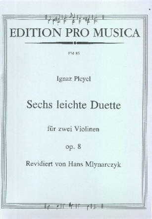 6 leichte Duette op.8 fr 2 Violinen