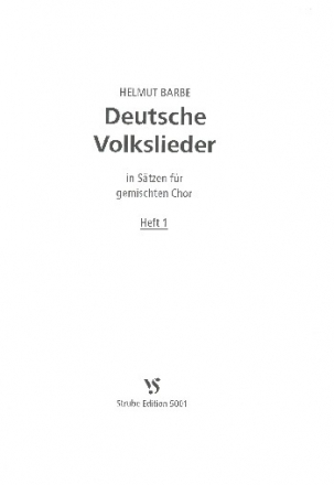 Deutsche Volkslieder Band 1 fr gem Chor Partitur