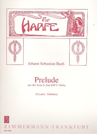 Prélude aus der Suite E-Dur BWV1006a für Harfe