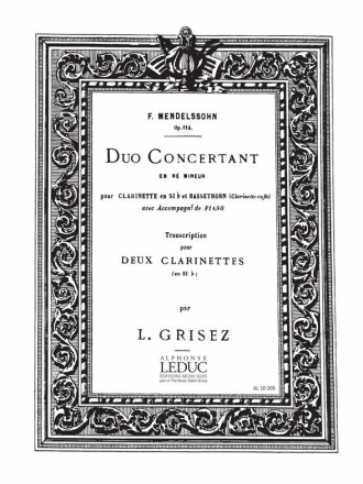 Duo concertant en r mineur pour 2 clarinettes