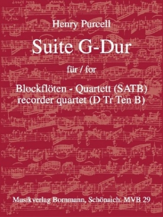 Suite G-Dur für 4 Blockflöten (SATB) Partitur und Stimmen