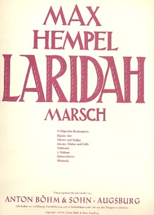 Laridah-Marsch  fr Klavier