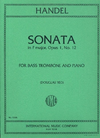 Sonata F major op.1,12 for bass trombone and piano