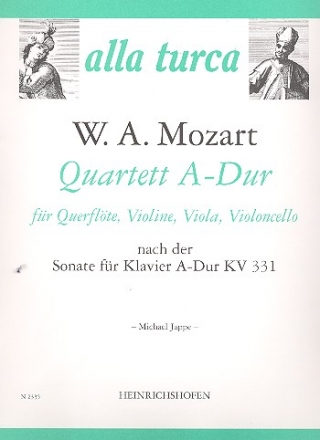 Quartett a-Dur nach der Sonate KV331 fr Querflte und Streichtrio Stimmen