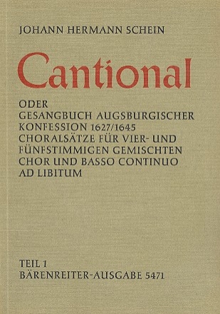 Cantional Teil 1 fr 4-5stimmigen gemischten Chor und Bc