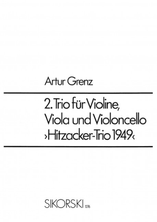ZWEITES TRIO FUER VIOLINE, VIOLA UND VIOLONCELLO HITZACKER-TRIO 1949      STIMMEN