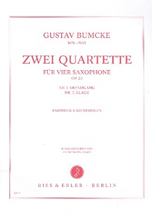 2 Quartette op.23 fr 4 Saxophone Partitur und Stimmen