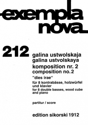 Komposition Nr.2 fr 8 Kontrabsse Holzwrfel und Klavier Partitur