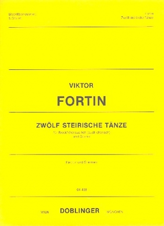 12 steirische Tnze fr Blockfltenquartett und Gitarre Partitur und Stimmen