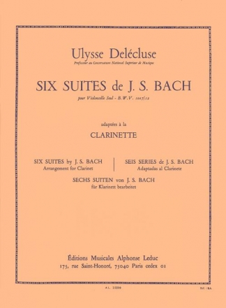 6 suites de J.S. Bach BWV1007-BWV1012 pour clarinette