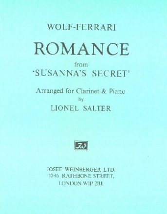 Romance from Susanna's Secret for clarinet and piano