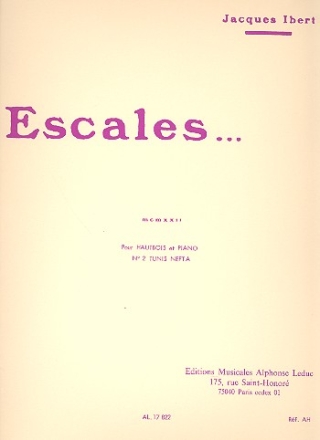 Escales no. 2 tunis nefta pour hautbois et piano