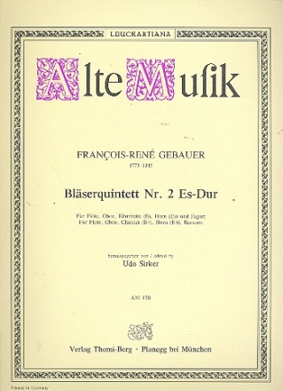 Quintett Es-Dur Nr.2 fr Flte, Oboe, Klarinette, Horn und Fagott Stimmen