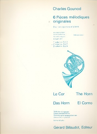 6 pices mlodiques originales vol.2  (nos.3+4) pour cor a pistons et piano