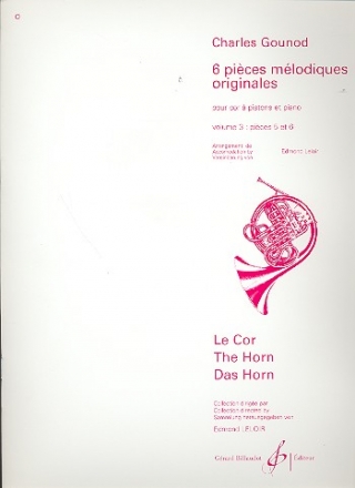 6 Pices mlodiques originales vol.3 (nos.5+6) pour cor a pistons et piano