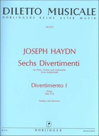 Divertimento D-Dur Nr.1 fr Flte, Violine und Violoncello Partitur und Stimmen
