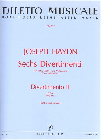Divertimento G-Dur Nr.2 Hob.IV:7 fr Flte, Violine und Violoncello Partitur und Stimmen