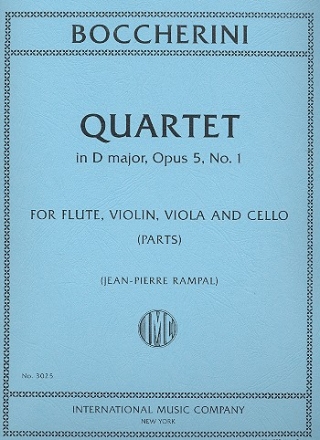 Quartet D major op.5,1 for flute, violin, viola and cello