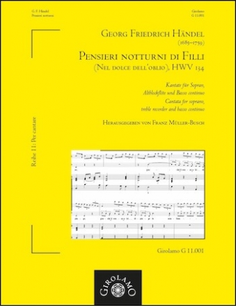 Pensieri  notturni di filli HWV134 Kantate fr Sopran, Altblockflte und Bc