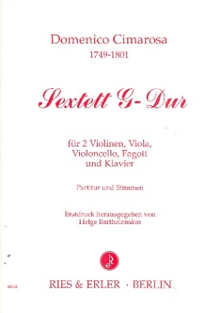 Sextett G-Dur fr 2 Violinen, Viola, Violoncello, Fagott, Klavier Partitur und Stimmen