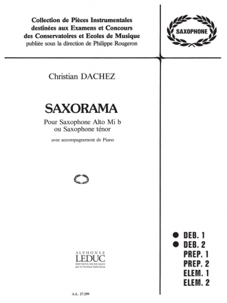 SAXORAMA POUR SAXOPHONE ALTO OU TENOR ET PIANO                   O ROUGERON, PHILIPPE, ED.