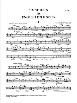 6 Studies in English Folk-Song for bassoon