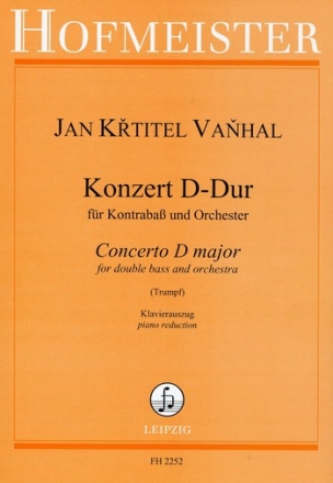 Konzert D-Dur  für Kontrabass und Orchester für Kontrabass und Klavier