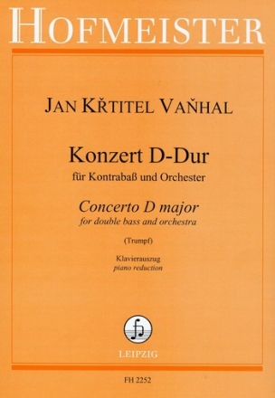 Konzert D-Dur  fr Kontrabass und Orchester fr Kontrabass und Klavier