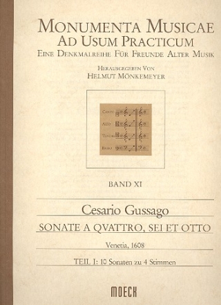 Sonate a quattro, sei et otto Band 1 10 Sonaten zu 4 Stimmen fr Blockflten (SATB),  Partitur