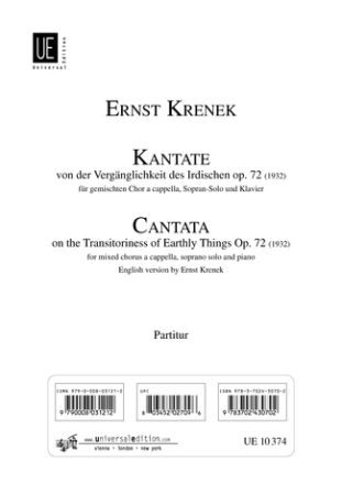 Kantate op.72 fr Sopran, Chor und Klavier Partitur