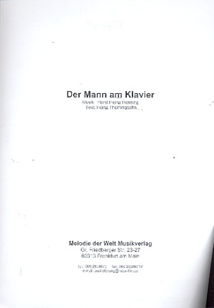 Der Mann am Klavier Einzelausgabe Gesang und Klavier 
