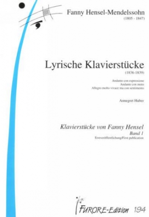 Lyrische Klavierstcke (1836-1839) Band 1 fr Klavier