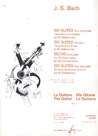 6 suites pour violoncelle vol.1 (nos.1-3) pour guitare