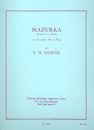 Mazurka pour saxophone alto et piano