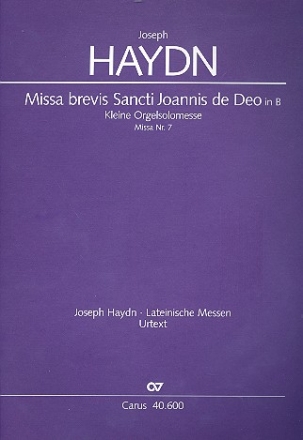 Kleine Orgelmesse B-Dur Hob.XXII:7 fr Sopran, chor, Streicher und Orgel Partitur