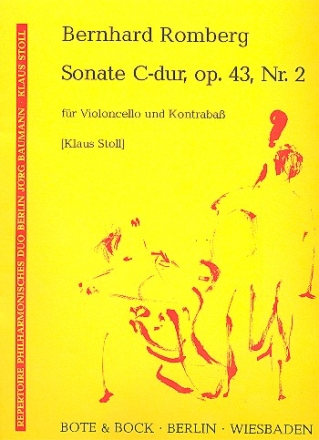 Sonate C-Dur op.43,2 fr Violoncello und Kontraba 2 Partituren