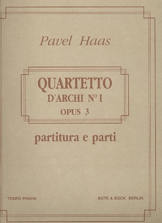 Streichquartett cis-Moll Nr.1 op.3 Partitur und Stimmen (1920)