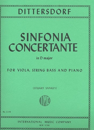 Sinfonia concertante D major for viola, stringbass and piano parts