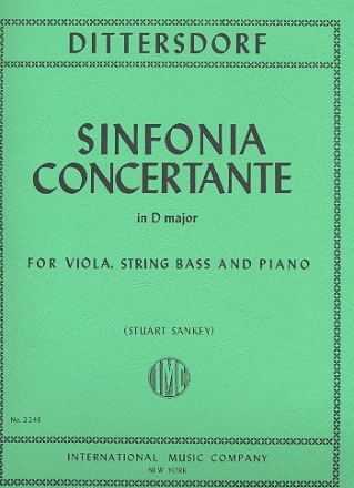 Sinfonia concertante D major for viola, stringbass and piano parts