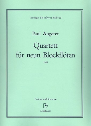 Quartett fr 9 Blockflten (AAATTTBBBB) Partitur und Stimmen