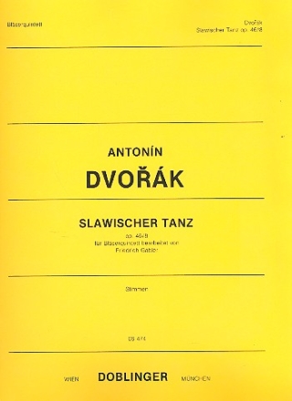 Slawischer Tanz g-Moll op.46,8 fr Flte, Oboe, Klarinette, Horn in F und Fagott,  Stimmen