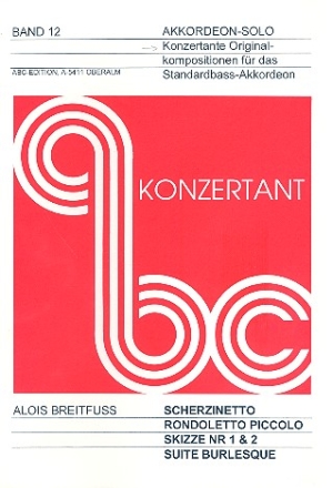 ABC Konzertant Band 12 Konzertante Originalkompositionen fr Standardba-Akkordeon
