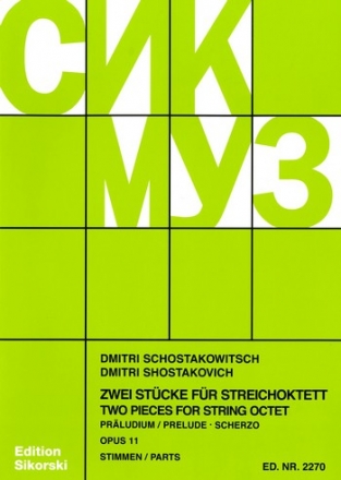 Prludium und Scherzo op.11 fr Streichoktett Stimmen komplett