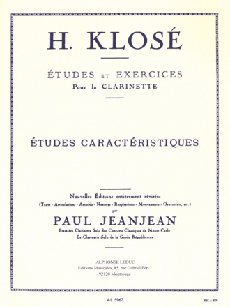 Etudes et exercises Etudes caracteristiques (6e-7e) pour clarinette