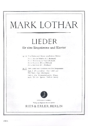 LIEDER OP.18 BD.1 FUER EINE SINGSTIMME UND KLAVIER