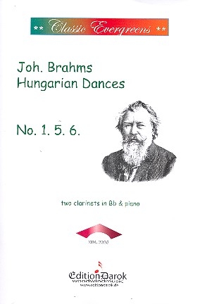 Hungarian Dances no.1, no.5, no.6 for 2 clarinets and piano